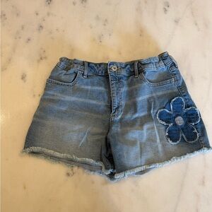 Abercrombie Kids Blue Jean Shorts with Floral Patch